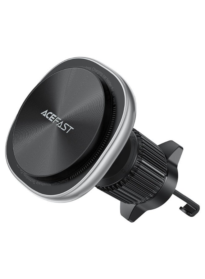 ACEFAST Fast Wireless Charger Magnetic Car Holder D41, W / 7.5W / 10W / 15W output, Powerful Magnets, Multi-angle Adjustment, Colorful Indicator Light - BLACK - Image 1
