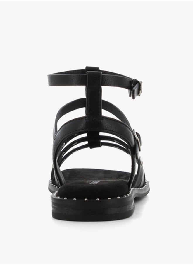 SJ - Women's Studded Gladiator Sandals with Ankle Strap Closure - Image 1