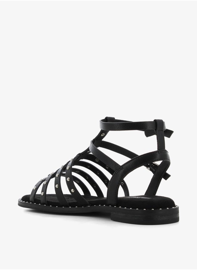 SJ - Women's Studded Gladiator Sandals with Ankle Strap Closure - Image 1