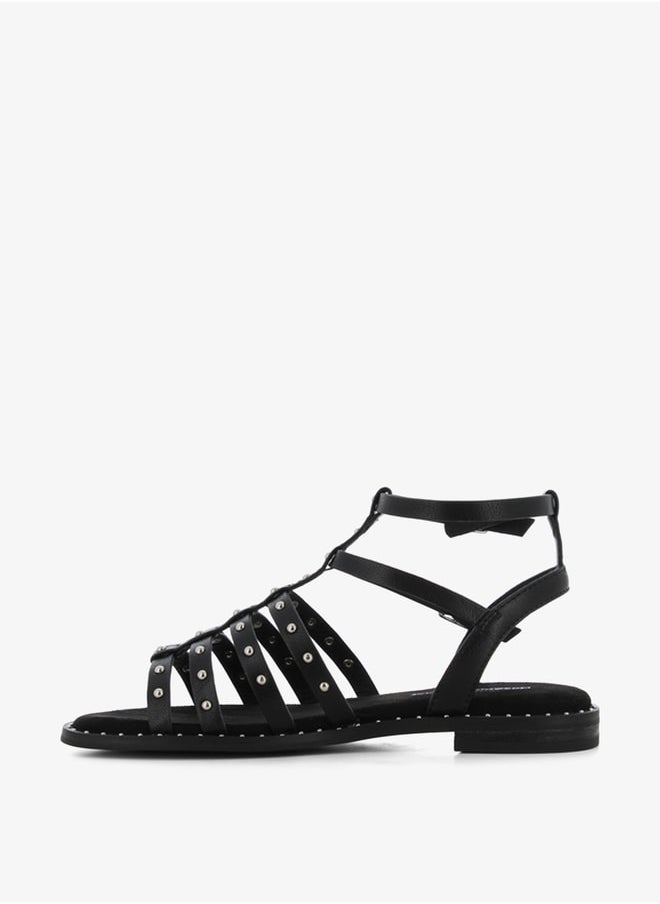 SJ - Women's Studded Gladiator Sandals with Ankle Strap Closure - Image 1
