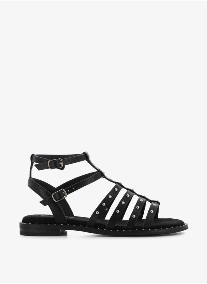 SJ - Women's Studded Gladiator Sandals with Ankle Strap Closure - Image 1