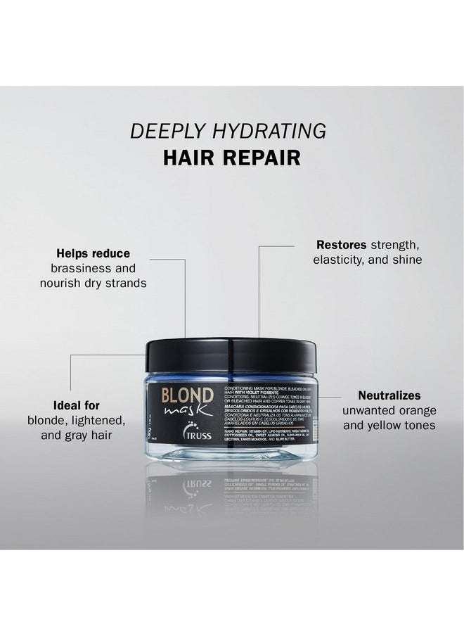 تروس قناع TRUSS Blond - قناع مرطب للشعر الأشقر + تونر أرجواني للشعر النحاسي - يُعادل درجات اللون البرتقالي والأصفر على الشعر الأشقر والمبيض والرمادي - (6.35 أونصة)  - Image 2