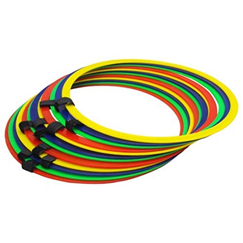 GISCO Plastic Agility Speed 18" Ring Ladder Set - Agility Footwork Training and Speed Hurdles Ladder, Fitness Equipment, Sports, Workout Home Gym, for Kids and Adults | Set of 12 Rings | Multicolour - Image 1