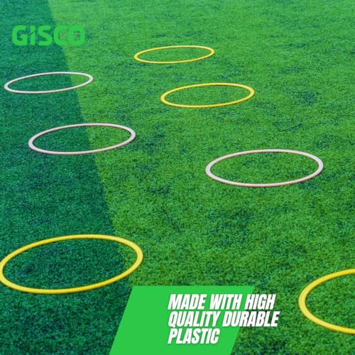GISCO Plastic Agility Speed 18" Ring Ladder Set - Agility Footwork Training and Speed Hurdles Ladder, Fitness Equipment, Sports, Workout Home Gym, for Kids and Adults | Set of 12 Rings | Multicolour - Image 5