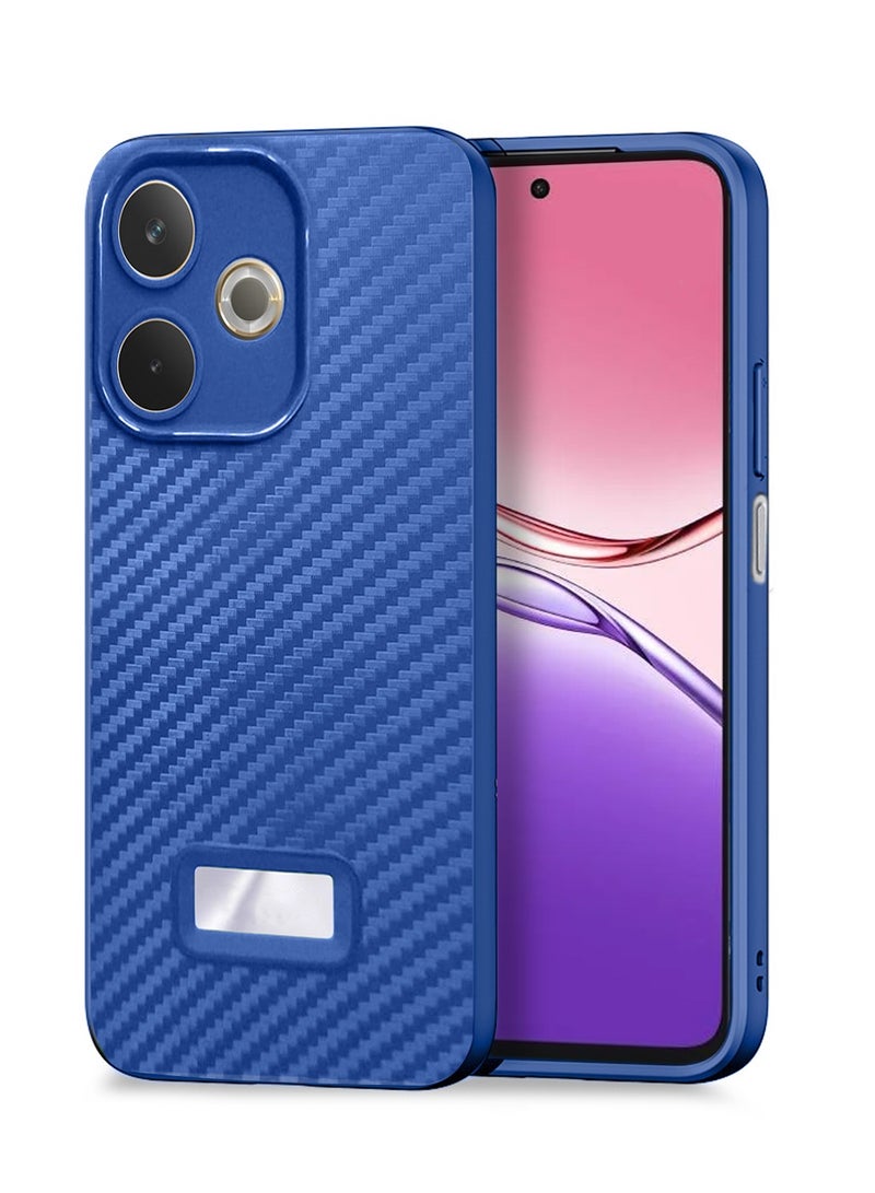 دبليو تيك Oppo A5 Pro 5G 2025 غطاء هيكل من ألياف الكربون السائلة من السيليكون - أزرق داكن - Image 1