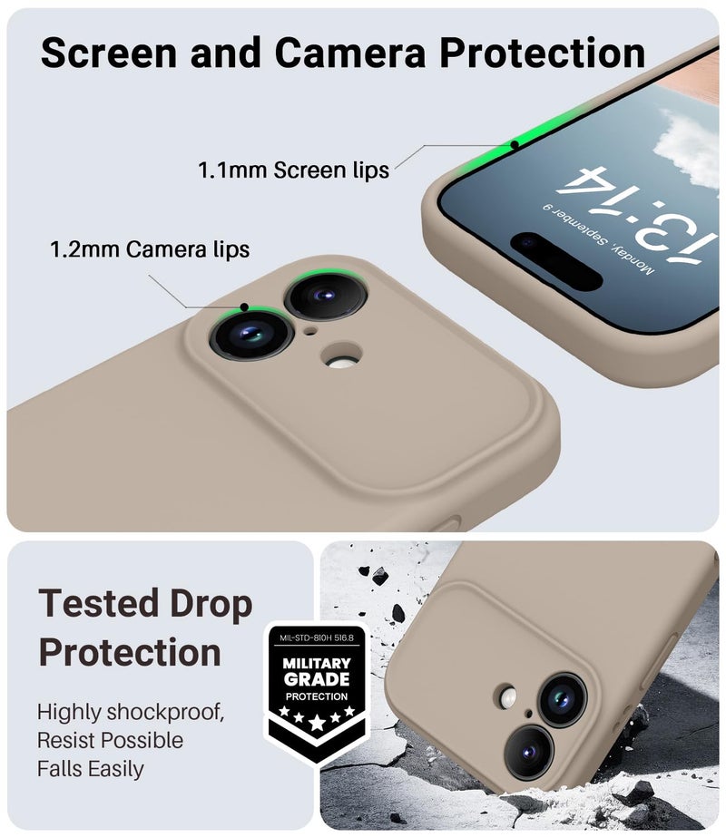 OTOFLY Magnetic for iPhone 17 Case,Compatible with Magsafe,Classic Liquid Silicone Mobile Phone Case,Integrated Camera Control Button,Anti-Scratch Microfiber Lining, Light Coffee Brown - Image 4