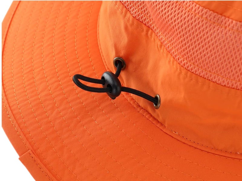 Home Prefer Unisex UPF50+ Sun Hat for Men Women Lightweight Mesh Bucket Hat Wide Brim Fishing Hat UV Protection Hat for Garden Golf Beach Orange - Image 5