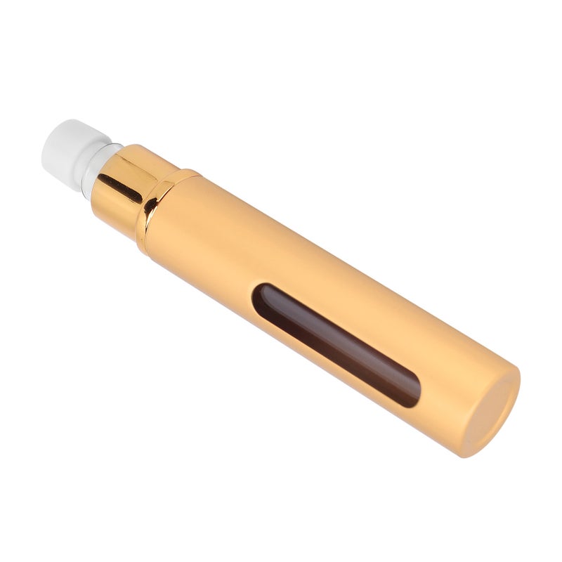 Mini Refillable Perfume Bottle Alumite Visible Portable Leakproof Empty Roll On Bottle 10mlGold - Image 4