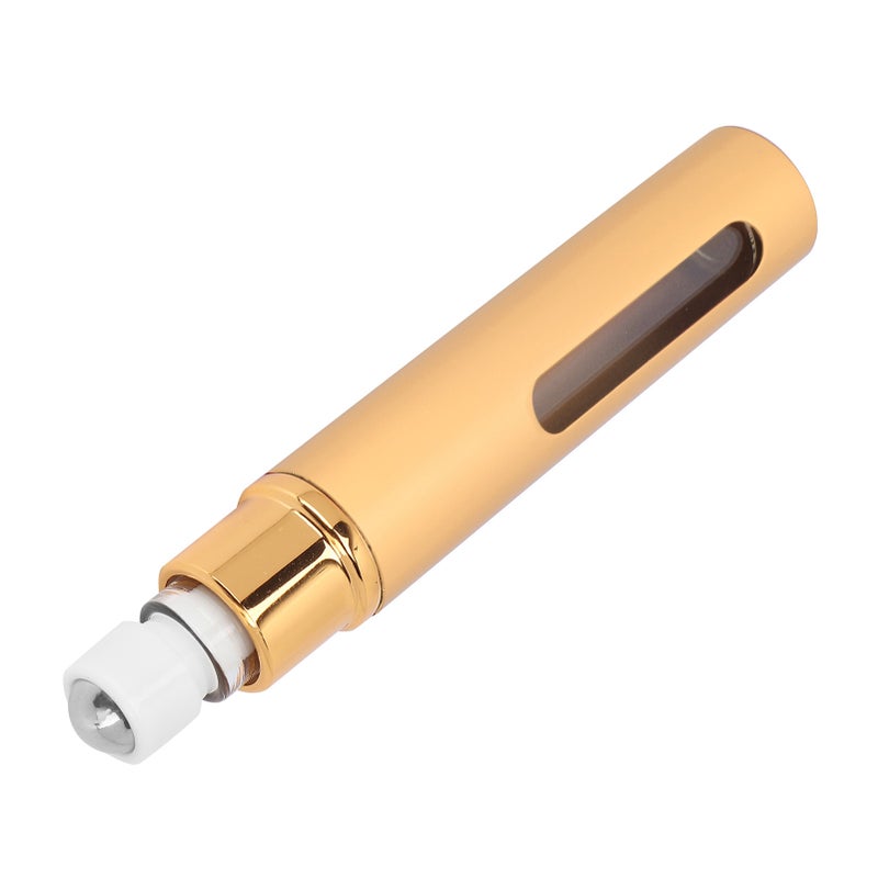 Mini Refillable Perfume Bottle Alumite Visible Portable Leakproof Empty Roll On Bottle 10mlGold - Image 5