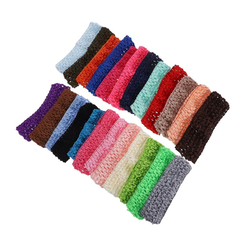 24Pcs Elastic Crochet Hairbands Soft Stretchy Headbands For Boys Girls Hair Accessories - Image 1