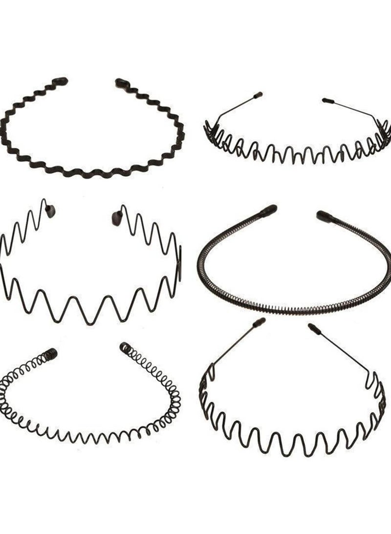 GGOOT Hair Band, Practical Hair Hoop Set Black 6Pcs for Skincare for Gym  - Image 2