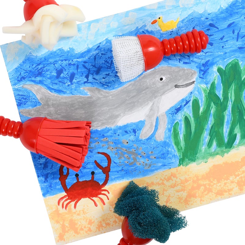 READY 2 LEARN Textured Art Tools - Set of 4 - Jumbo Paint Brushes for Toddlers and Kids - Set 1 - DIY Patterns and Effects - Image 4