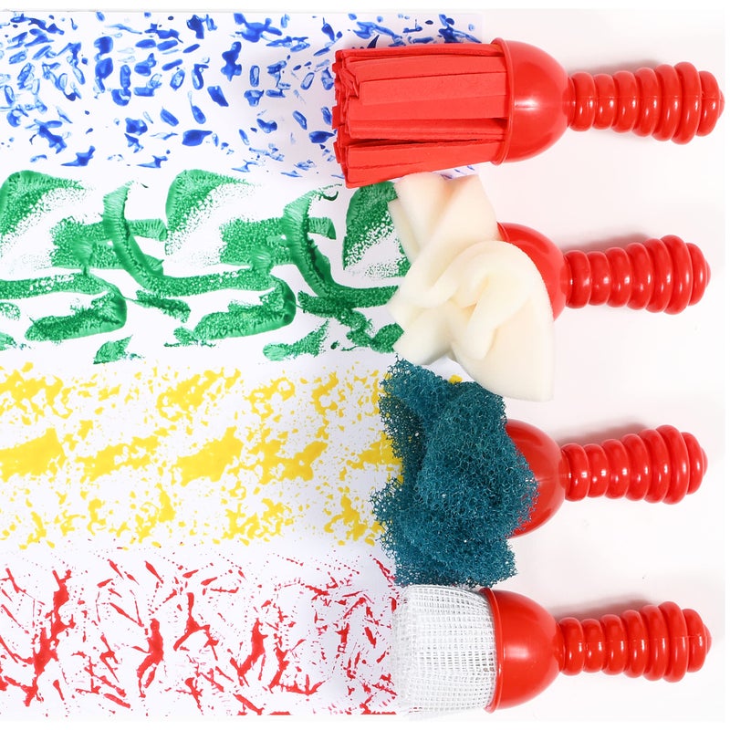 READY 2 LEARN Textured Art Tools - Set of 4 - Jumbo Paint Brushes for Toddlers and Kids - Set 1 - DIY Patterns and Effects - Image 5