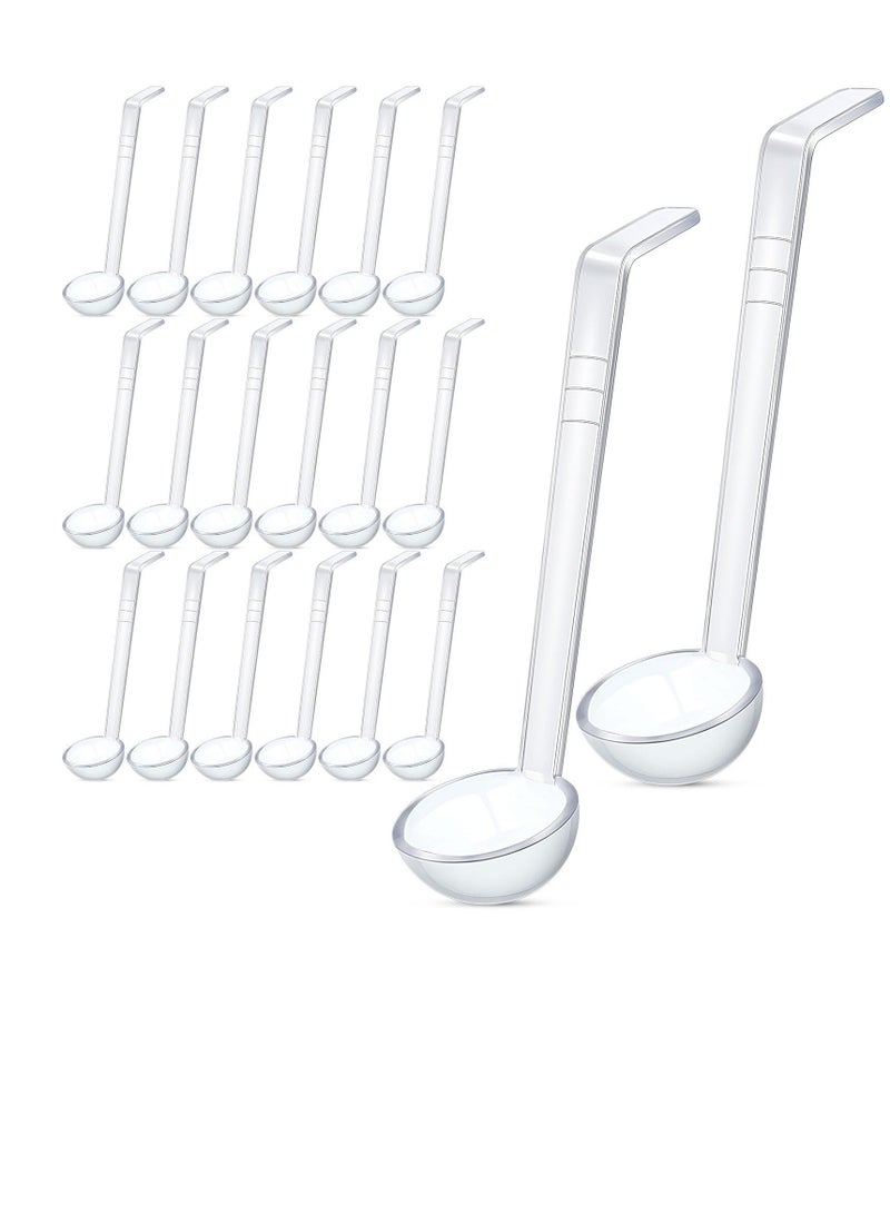 20 Pcs 1 oz Plastic Small Ladles with 7 Inches Long Acrylic Handle, Mini Ladle for Serving Salsa Sauce, Dressing Punch Bowl, Sauces and Toppings, Transparent  - Image 1