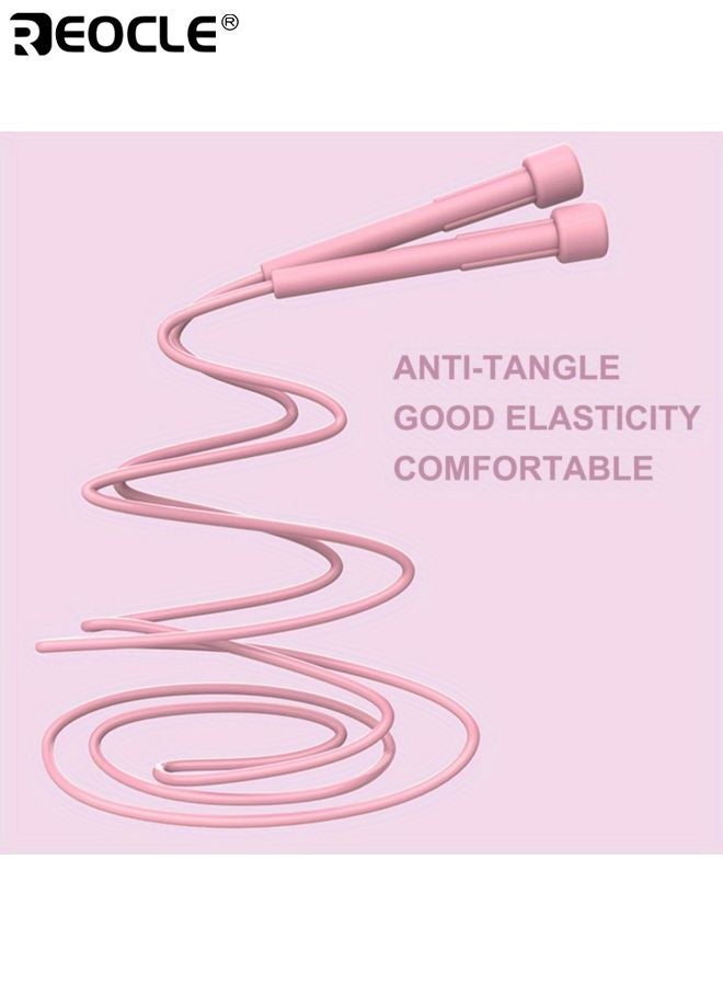 REOCLE 2.8m Adjustable Anti-Tangle Lightweight Jump Rope Durable PVC Rope with Ergonomic Handles Smooth Texture Suitable for Home Gym Workout Fat Burning Exercise - Image 4