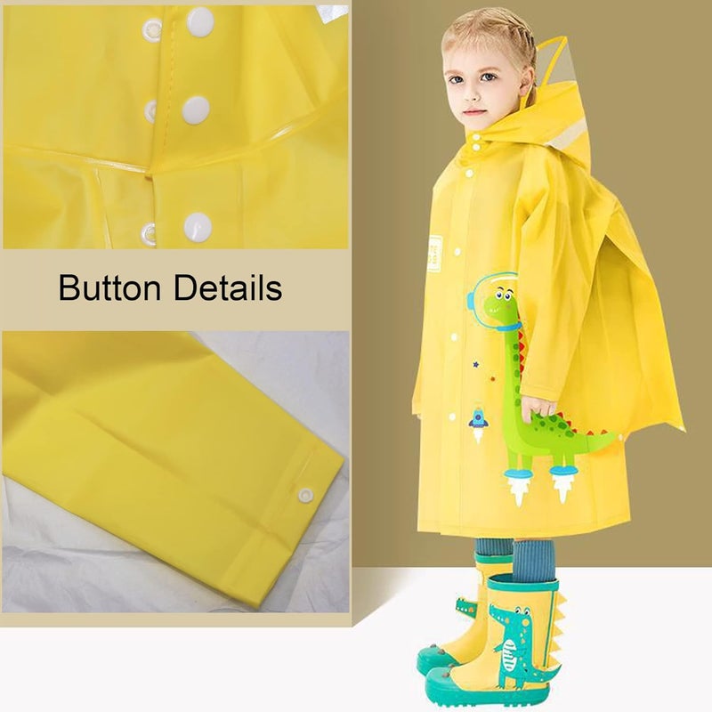 Fewlby Kids Raincoats For Girls Boys Waterproof Rain Jacket Cartoon Dinosaur Children Toddler Rain Wear Children Rain Poncho 4XL Size 13-14 Years - Image 4