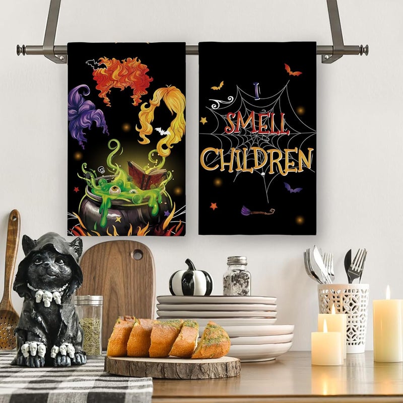 Yarcooly Halloween Kitchen Towels Dish Towels Gothic Decor Day of The Dead Halloween Decorations for Home Party - Image 4