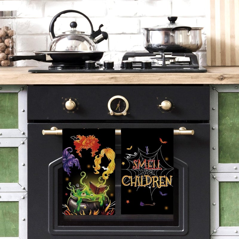 Yarcooly Halloween Kitchen Towels Dish Towels Gothic Decor Day of The Dead Halloween Decorations for Home Party - Image 2