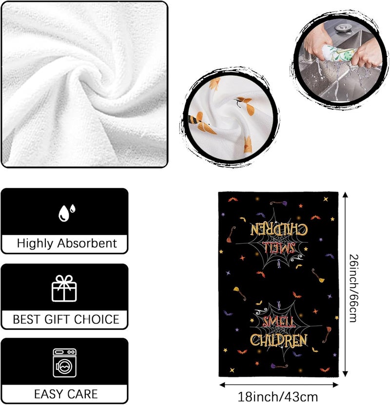 Yarcooly Halloween Kitchen Towels Dish Towels Gothic Decor Day of The Dead Halloween Decorations for Home Party - Image 3