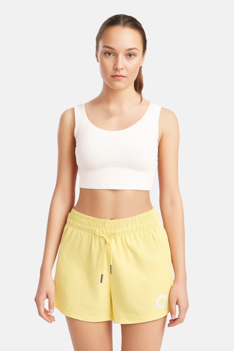 Levi's Kids Girl Brand Logo Basic Shorts, Yellow - Image 1
