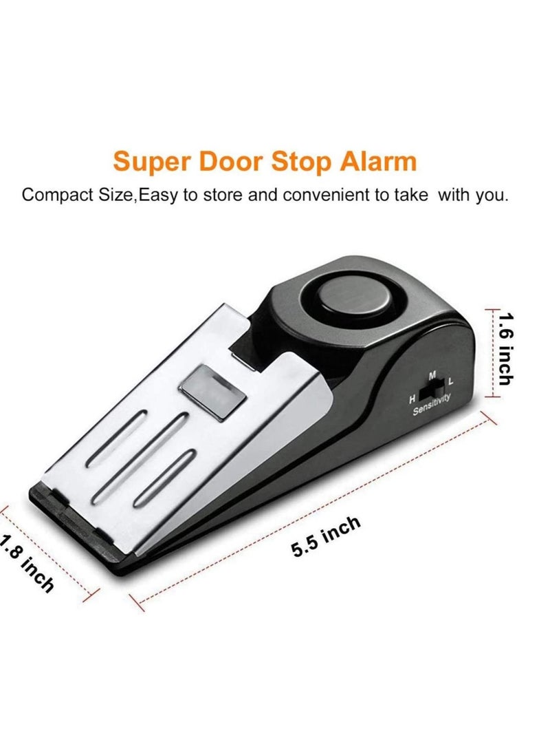 Captaintech 2Pack Door Stop Alarm with 120DB Siren Door Stop for Home Travel, Apartment House, Office Black Jammer Wedges - Image 2