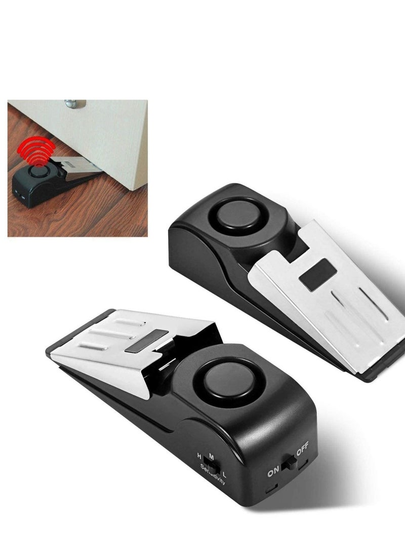 Captaintech 2Pack Door Stop Alarm with 120DB Siren Door Stop for Home Travel, Apartment House, Office Black Jammer Wedges - Image 5