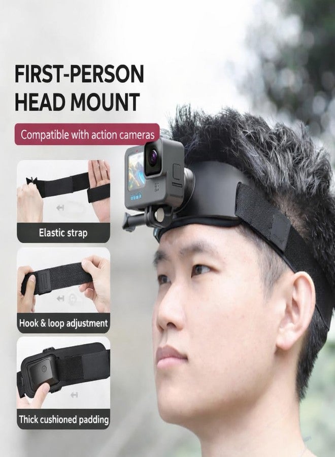 يوجام حامل رأس الكاميرا YUGAM YM027 يدعم اللقطات العمودية لكاميرات GoPro Hero Session 3+ و3 2 1 Max وDJI Osmo Action وInsta360 وكاميرات الحركة الأخرى المثبتة على الرأس - Image 3