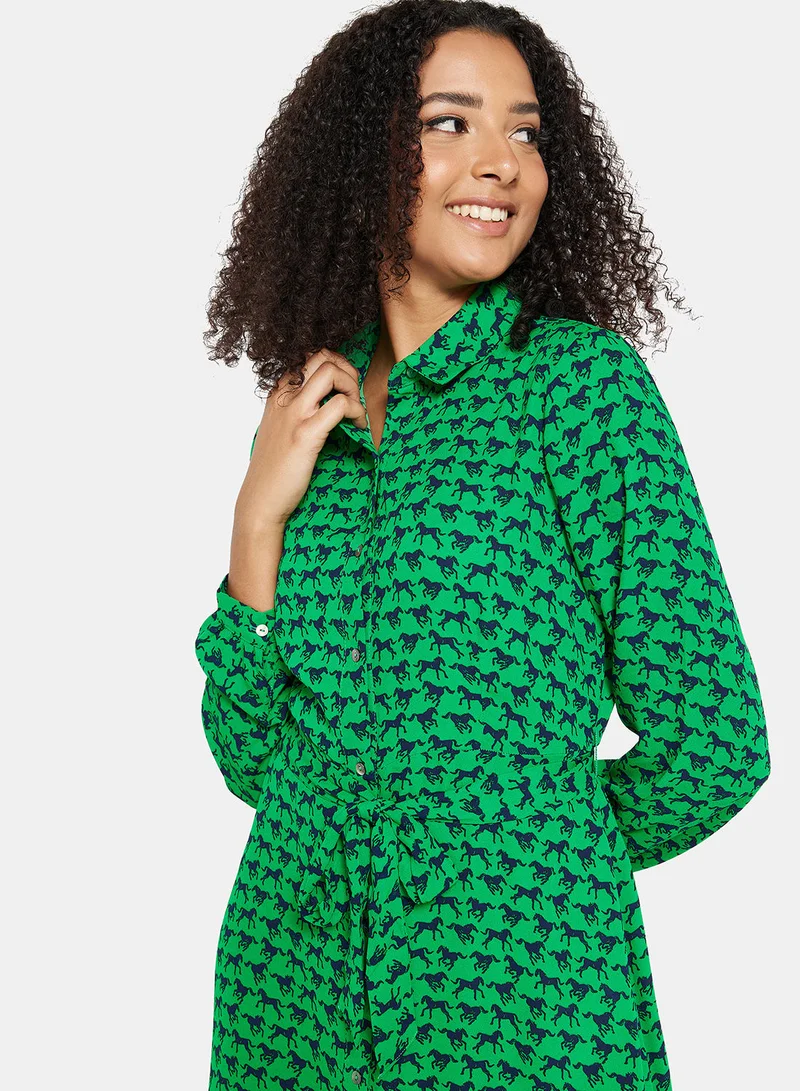 ONLY All Over Print Midi Shirt Dress