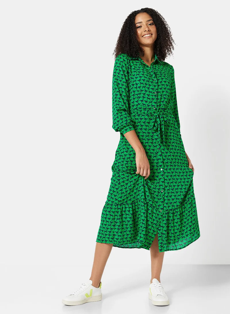 ONLY All Over Print Midi Shirt Dress