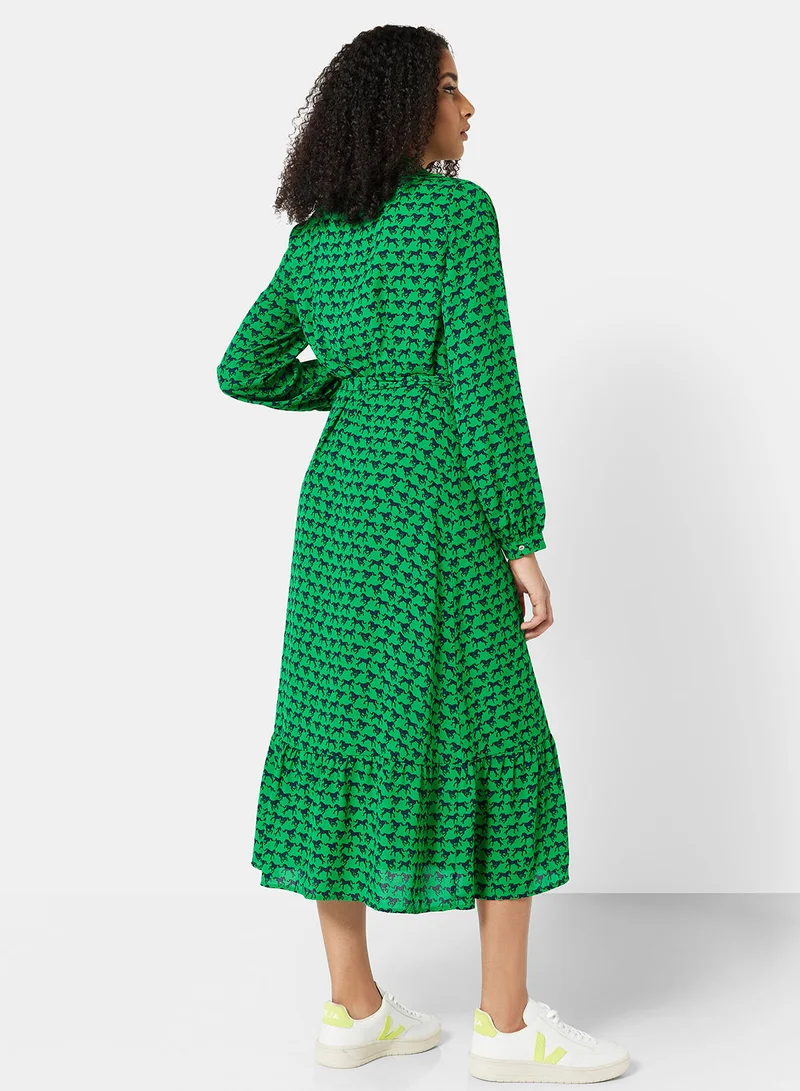 ONLY All Over Print Midi Shirt Dress