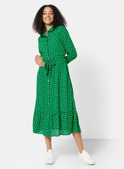 ONLY All Over Print Midi Shirt Dress
