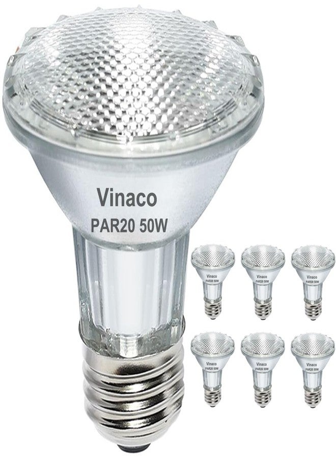 Vinaco Par20 Bulbs, 6 Pack 120V 50W Par20 Flood Light Bulbs, E26 Medium Base Long Lasting Life High Output Par20 50W Halogen Bulb -Warm Light - Image 1