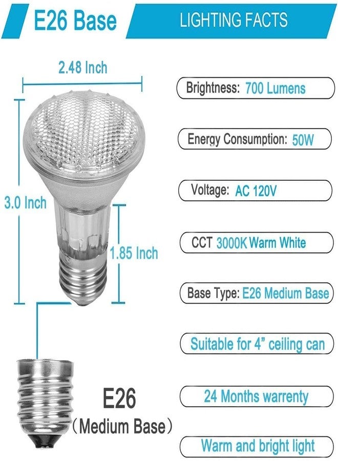 Vinaco Par20 Bulbs, 6 Pack 120V 50W Par20 Flood Light Bulbs, E26 Medium Base Long Lasting Life High Output Par20 50W Halogen Bulb -Warm Light - Image 5
