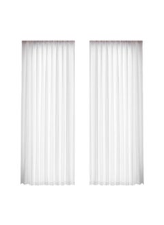 Bluejw Vertical Stripes White Gauze Curtains Living Room Pervious To Light Window Screen  - Image 1