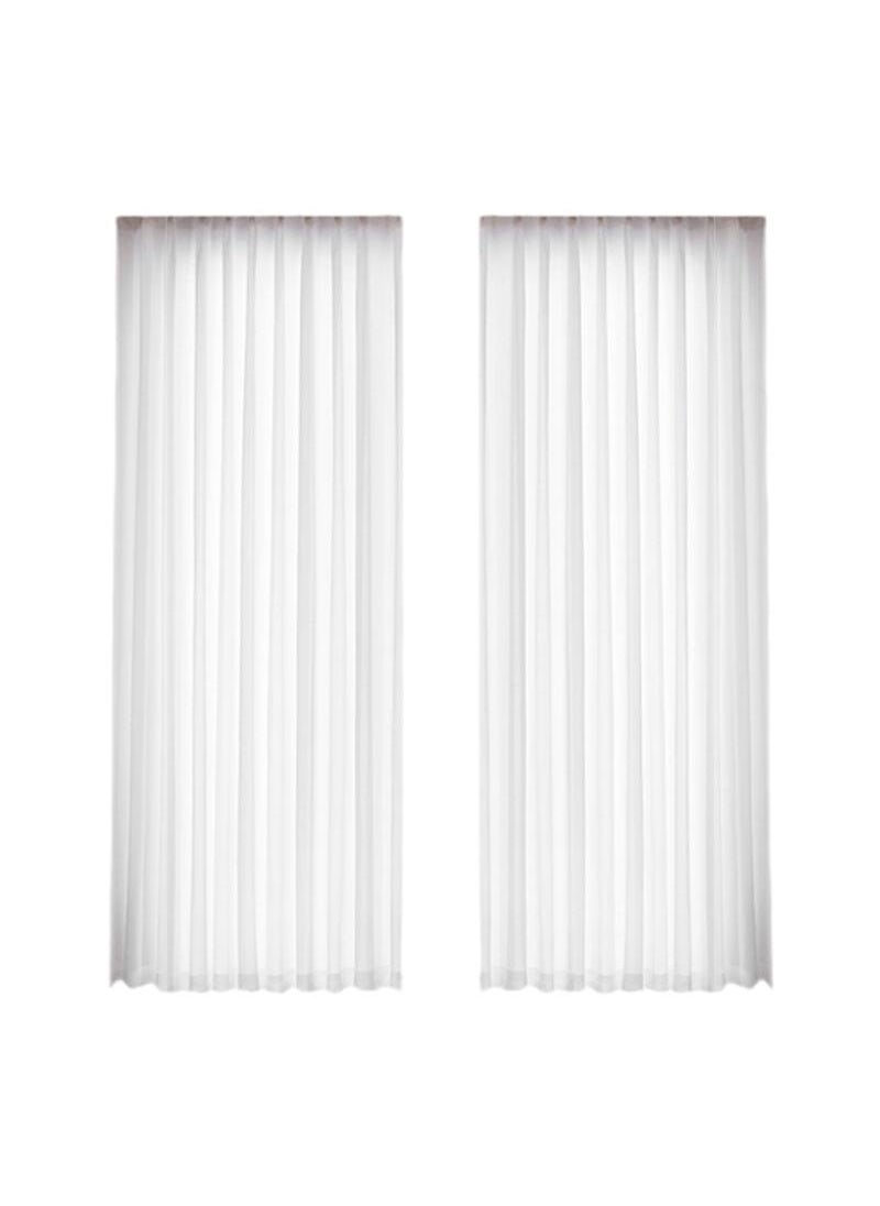 Bluejw - Vertical Stripes White Gauze Curtains Living Room Pervious To Light Window Screen - Image 1