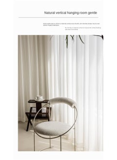 Bluejw Vertical Stripes White Gauze Curtains Living Room Pervious To Light Window Screen  - Image 4