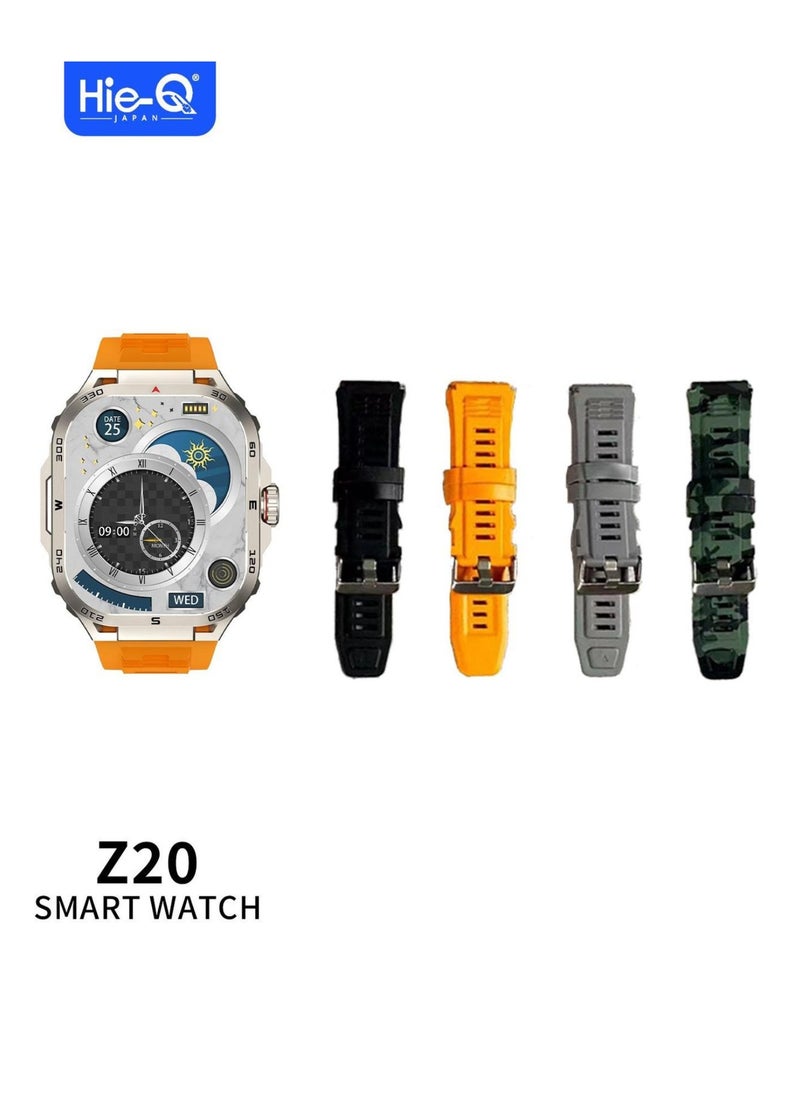Hie-Q - SmartWatch Z20 Japanese quality with Shock proof Screen, Water Proof, Health Monitoring, Bluetooth Calling & Sports Modes – Long Battery Life - Image 1