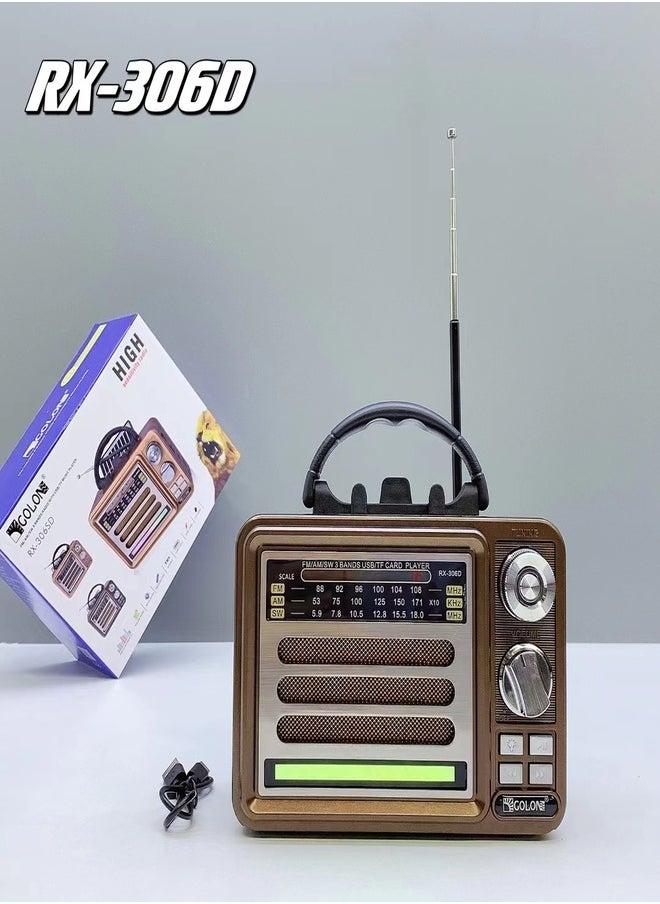 راديو USB dc ريترو fm sw band golon ديسكو ضوء راديو لاسلكي عصري قديم مع مكبر صوت ستيريو TWS RGB