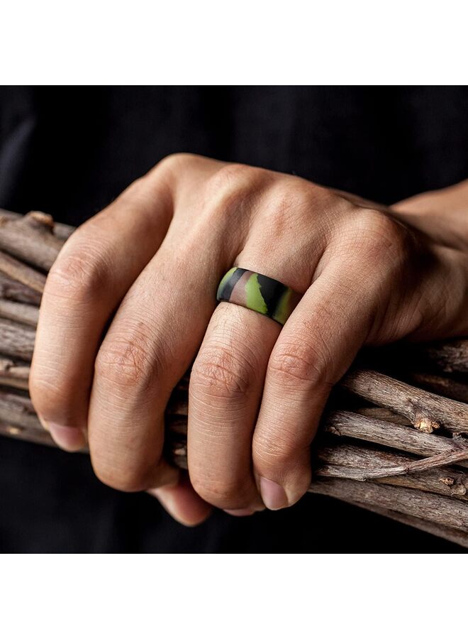 Silicone Ring for Men 4PCS Flat Top Angled Edge Two Layer Rubber Wedding Bands Silicone Rubber Wedding Rings Bands - Image 5