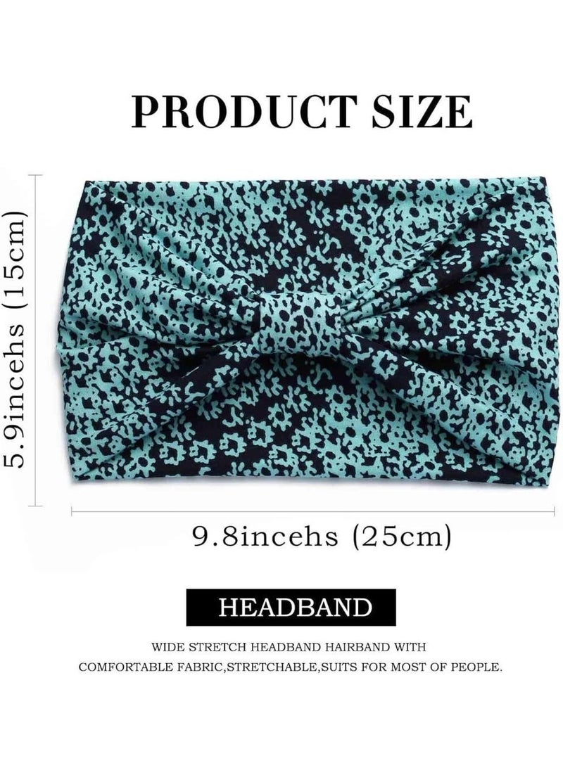 ChicAbode Wide Headbands Knotted Turban Headband Elastic Non Slip Hairbands Floral Workout Head Bands Yoga Hair Scarfs Boho Head Wraps Fashion Hair Accessories for Women Girls 4Pcs(Gorgeous) - Image 2