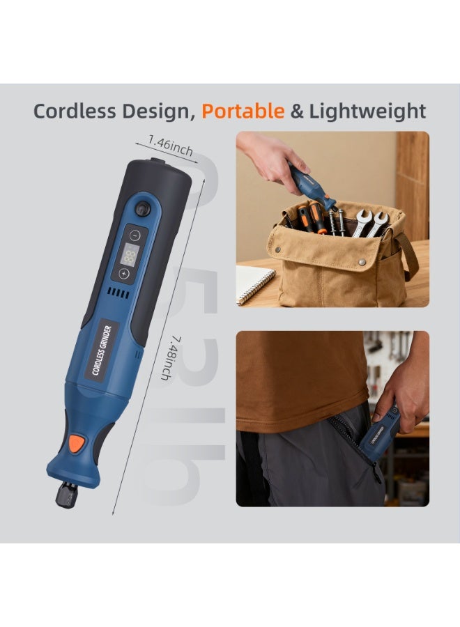 179pcs Power Rotary Tools 5000-25000RPM High-Power Cordless Electric Drill Grinder DC7.4V 1100mAh Woodworking Drilling Mini Engraving Pen Rotary Tool Set - Image 4