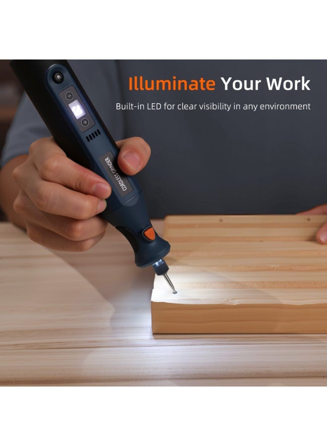 179pcs Power Rotary Tools 5000-25000RPM High-Power Cordless Electric Drill Grinder DC7.4V 1100mAh Woodworking Drilling Mini Engraving Pen Rotary Tool Set - Image 5