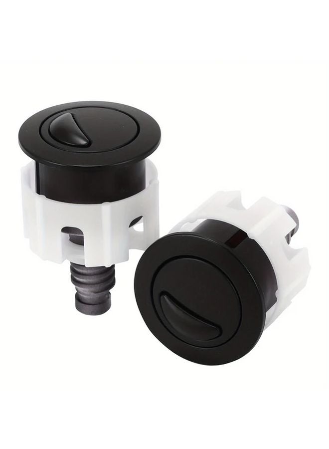 1pc Classic Durable Plastic Toilet Flush Button Round Line Control Replacement - Image 2
