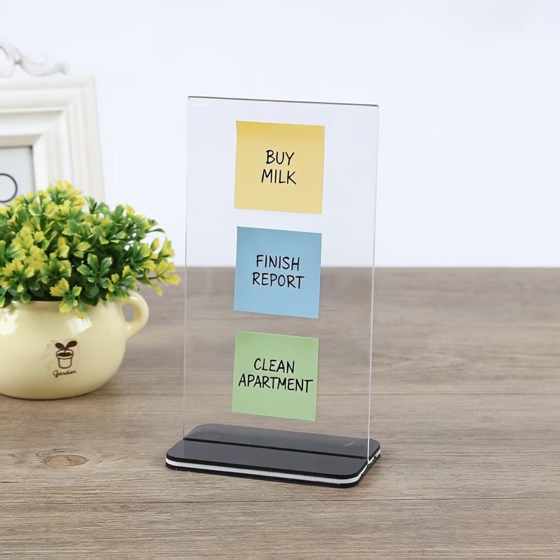 Transparent Acrylic Detachable Memo Board Stand Computer Screen Clip Office Desktop - Image 3