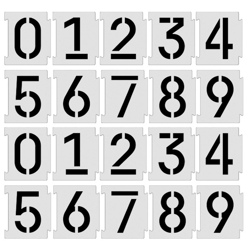 YEAJON 4 Inch Curb Stencil Kit 09 Address Number Stencils 20Pcs Reusable 14 Mil Mylar Plastic Templates for Painting on Road Wall Wood Mailbox
