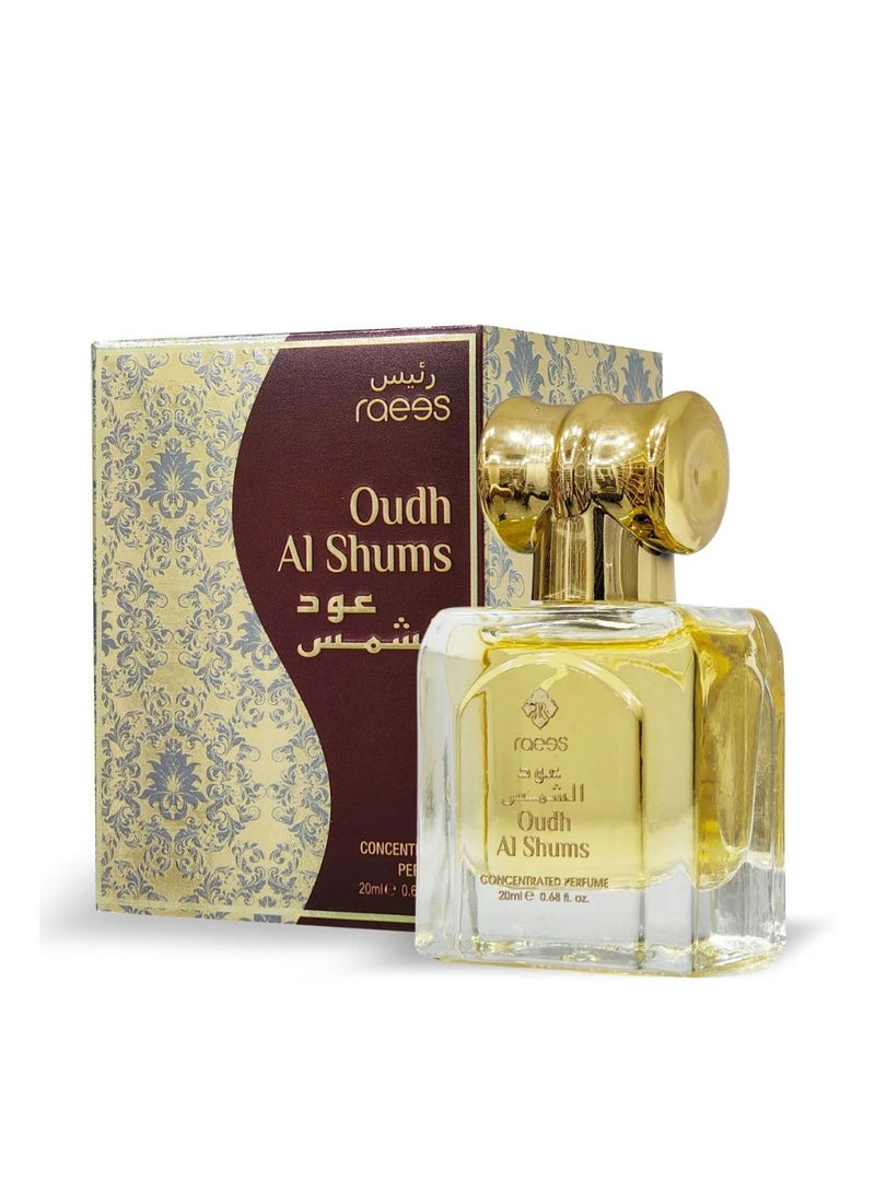 raees Oudh Al Shums Roll-On Attar Perfume Oil 20ml Alcohol-Free Concentrated Arabian Fragrance – Raees - Image 2
