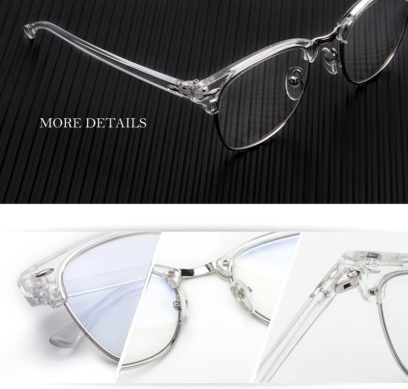 Iflash Club Master Zero Power Blue Light Glasses, Computer Gaming Glasses, Anti Eye Strain/Filter Ray Lens, Computer/Game/Reading/TV Blue Light Blocking Glasses - Image 3