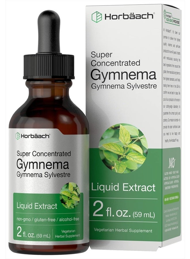 Horbäach Gymnema Sylvestre Liquid | 2 fl oz | Alcohol Free | Super Concentrated Gymnema Leaf Extract Drops | Vegetarian, Non-GMO, Gluten Free Supplement | by Horbaach - Image 1
