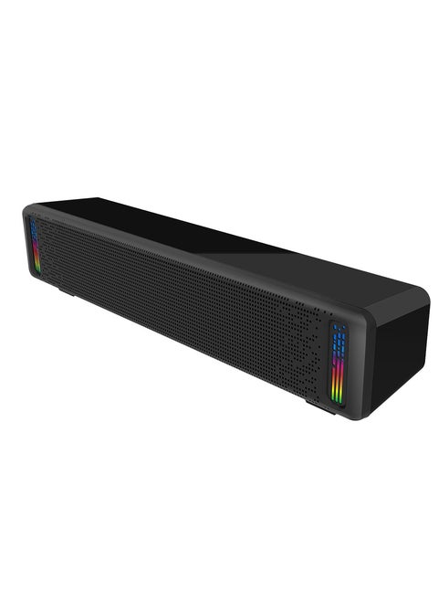 مكبر صوت ساوند بار بإضاءة RGB مع طاقة 10 واط – اتصال USB و AUX – صوت ستيريو بتحكم في الصوت – متوافق مع أجهزة الكمبيوتر والهواتف