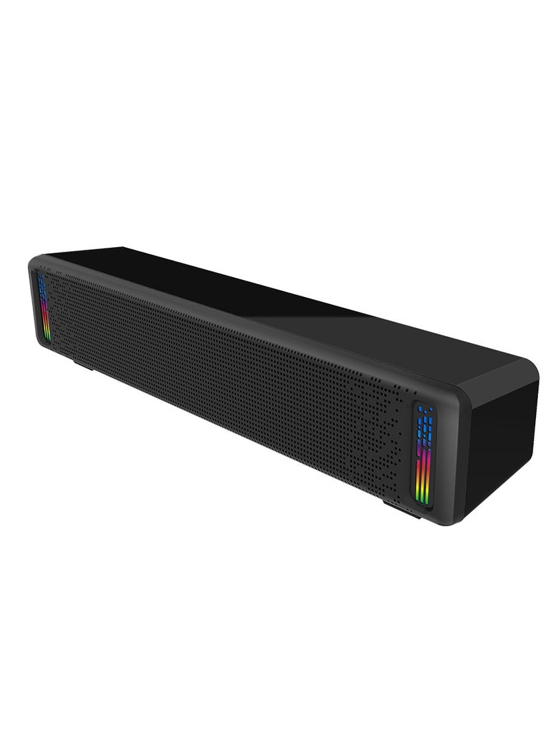 داتا زون مكبر صوت ساوند بار بإضاءة RGB مع طاقة 10 واط – اتصال USB و AUX – صوت ستيريو بتحكم في الصوت – متوافق مع أجهزة الكمبيوتر والهواتف  - Image 1